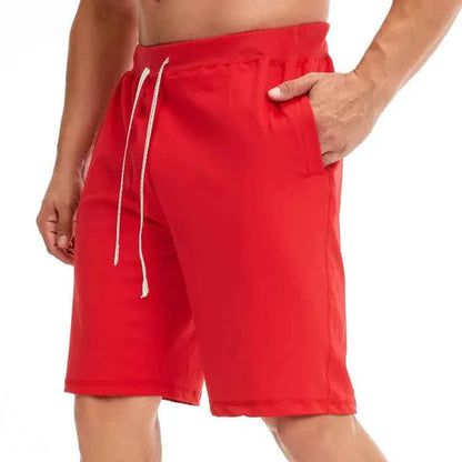Men's Cotton Blend Beach Shorts – Loose Drawstring Casual Running & Sports Shorts