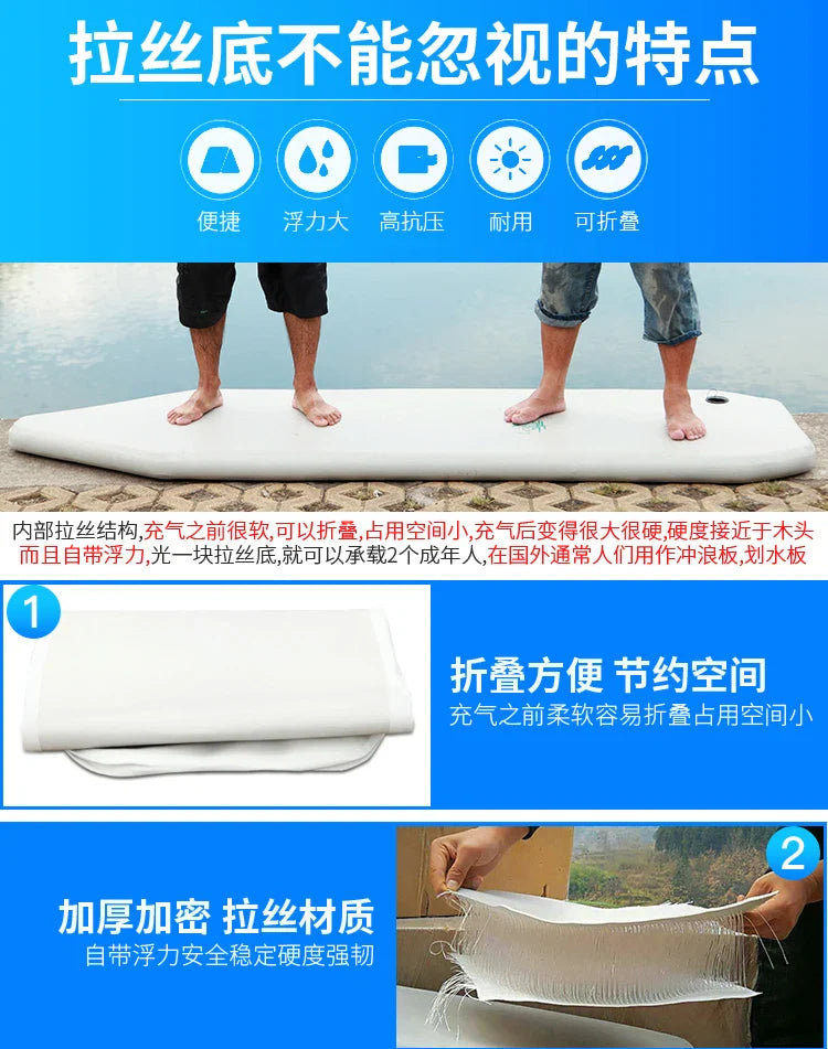 2.0~3.6m Inflatable Boat Air Deck Set 2+1 Air Chamber 0.9mm Thickened PVC 3-layer Mesh Wear Resistance Kayaks LUYA Fishing Boat