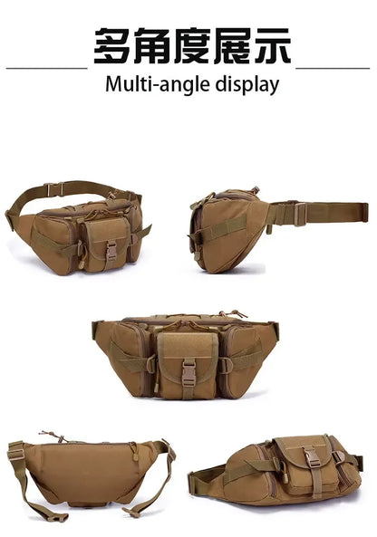 Men's Tactical Fanny Pack Nylon Waist Bag - Outdoor Sports Cycling Travel Hiking Camping Hip Pack Small Utility Belt Bag