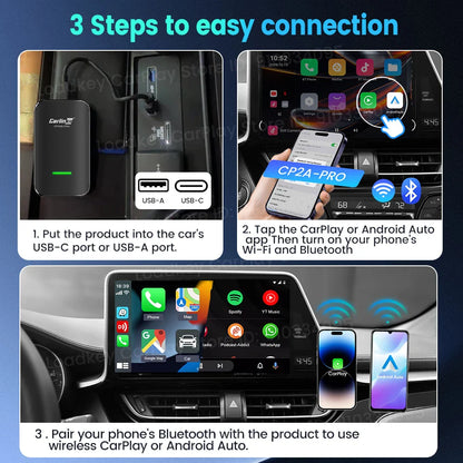 CarlinKit CP2A Pro Ai Box Wireless Adapter CarPlay Android Auto Wireless Smart CarPlay Box Support YouTube Netflix TikTok 5G USB