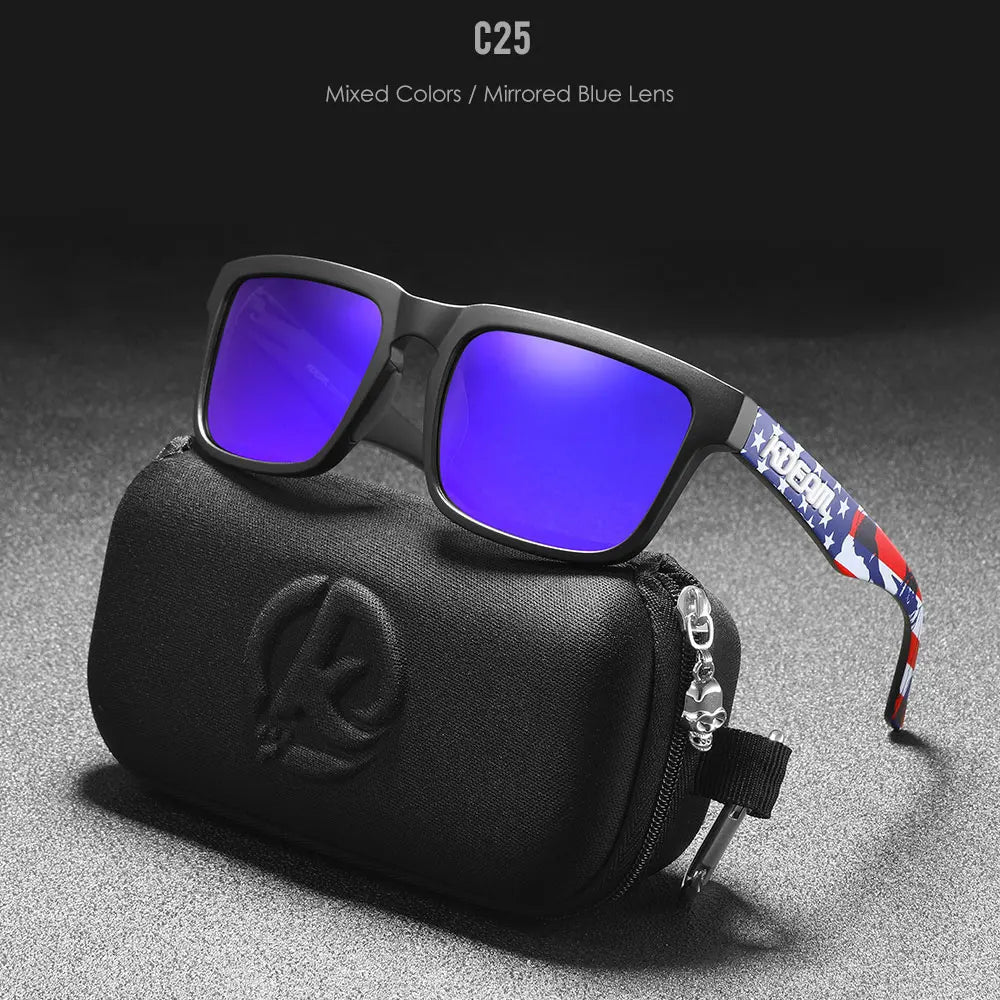 KDEAM Classic Square Sunglasses Men Women Category 3 Polarized Sun Glasses Unique Frame Surface Eyewear With Case Box KD332