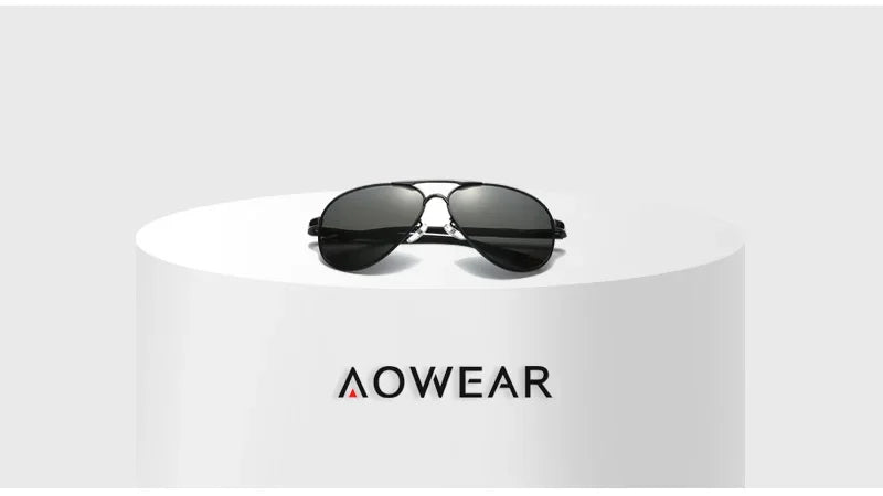 AOWEAR Men's Aviation Sunglasses Men Polarized Mirror Sunglass for Man HD Driving Pilot Sun Glasses