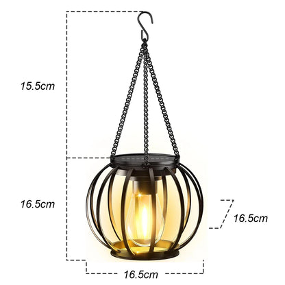 Solar LED Hanging Lantern – IP65 Waterproof, 800mAh, Auto Dusk-to-Dawn, Metal