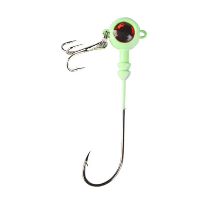 Luminous Jig Head Lure with Barbed Hooks – High-Carbon Steel, 20pcs, 5.5g–10g