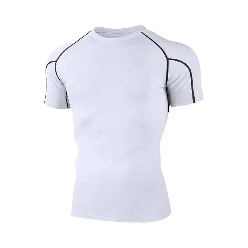 2025 Compressed T-shirt Men's sportswear Running T-shirt Elastic Quick-drying Exercise T-shirt for men exercising in the gym