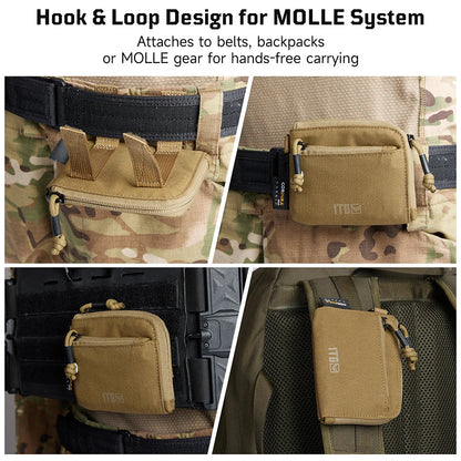 Waterproof EDC Pouch – 500D CORDURA, YKK Zipper, Multi-Attach, 4.3" x 3.5"