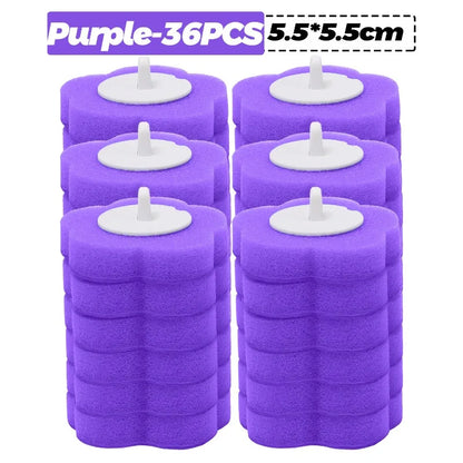 6-60PCS Toilet Disposable Replacement Head Foam Cleaning Sponges Heads Toilet Brush Refills No Dead Angle Bathroom Brush Heads