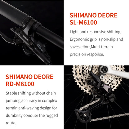 SAVA New Lantop 612 Carbon Fiber Mountain Bike, MTB Adult Bikes Mountain with SHIMANO DEORE M6100 12-Speed Components Bicycle