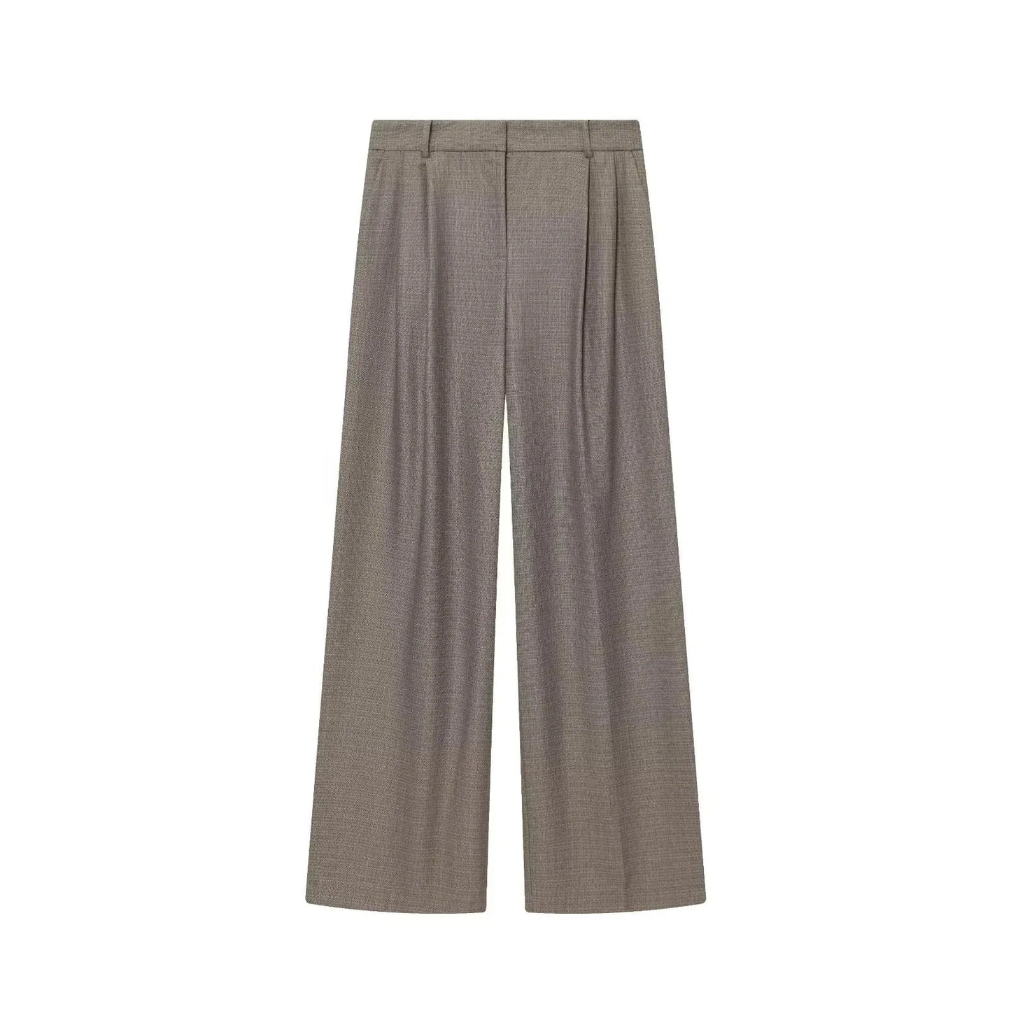 KONDALA 2026 Spring Summer Office Lady Solid Suits Fashion Elegant Double Breasted Tops For Women Chic Zip Up Wide Leg Pants