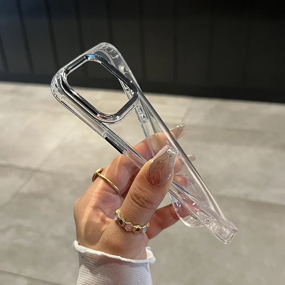 Advanced Circuit Board Phone Case For iPhone 17 Pro Max Air 16 15 14 13 12 Pro 11 Luxury Plating Transparent Soft Bumper Cover
