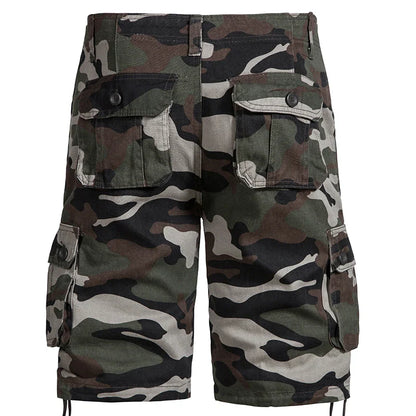 Men's Camo Cargo Shorts – Breathable Cotton Outdoor Sports Half Pants with Side Pockets