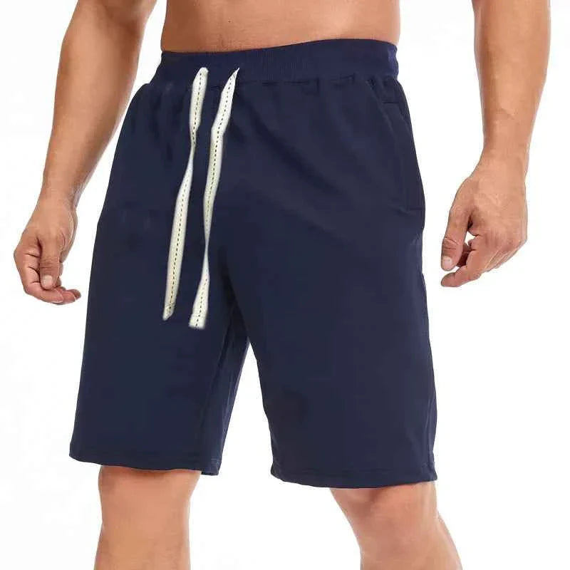 Men's Cotton Blend Beach Shorts – Loose Drawstring Casual Running & Sports Shorts