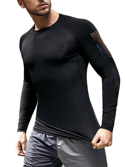 Men's Compression Long Sleeve Shirt – Quick-Dry Gym & Running Base Layer