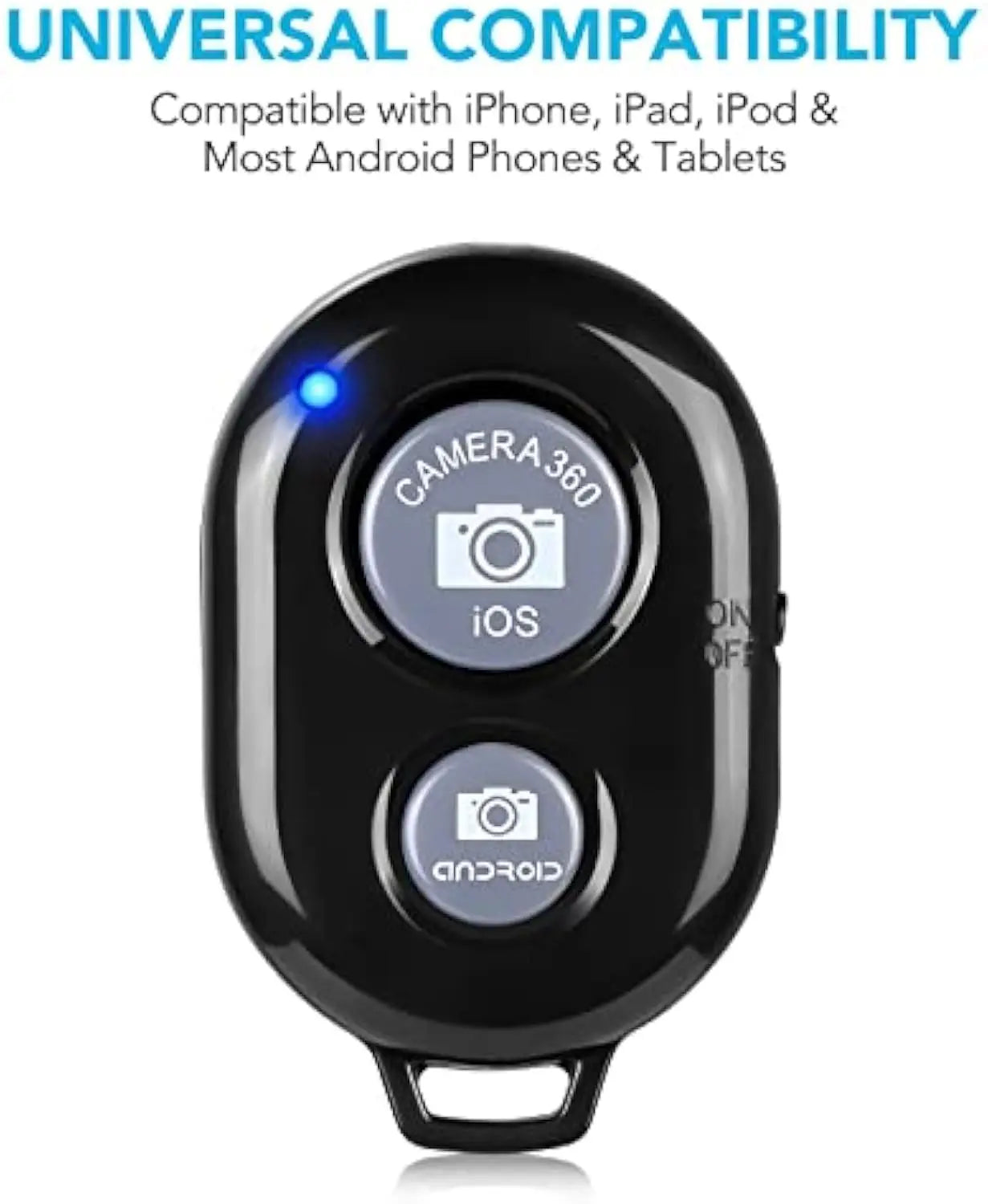 2 Pack Wireless Camera Remote Control - Wireless Remote for iPhone & Android Phones iPad iPod Tablet, Clicker for Photos & Video