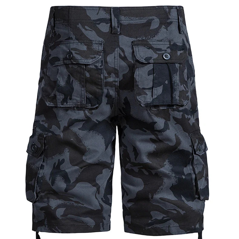 Men's Camo Cargo Shorts – Breathable Cotton Outdoor Sports Half Pants with Side Pockets