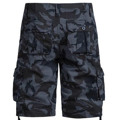 Men's Camo Cargo Shorts – Breathable Cotton Outdoor Sports Half Pants with Side Pockets