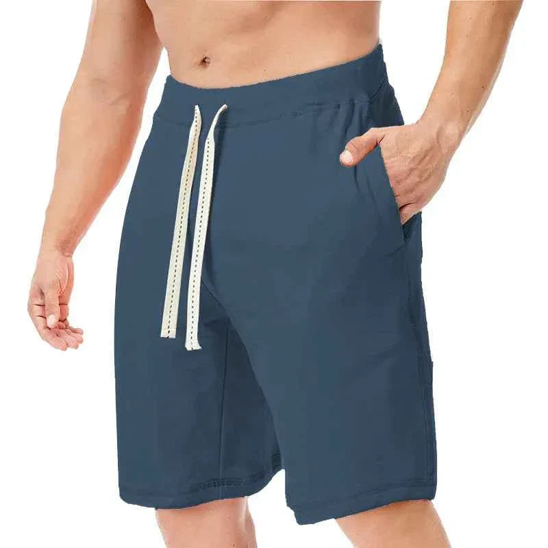 Men's Cotton Blend Beach Shorts – Loose Drawstring Casual Running & Sports Shorts