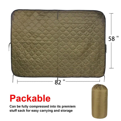 Military Poncho Liner Blanket – 82×58", Water-Repellent, 5 Colors