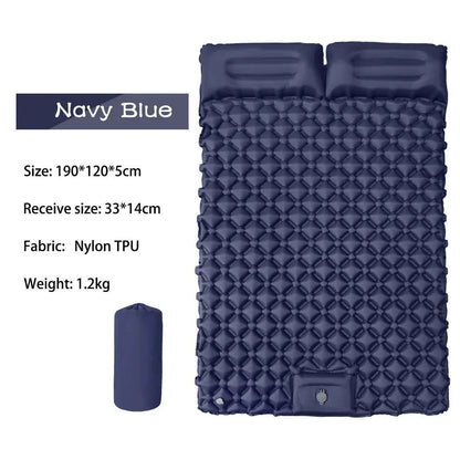 Ultralight Inflatable Camping Mattress with Pillows Built-in Pump Portable Air Sleeping Pad for Outdoor Hiking Travel Tent