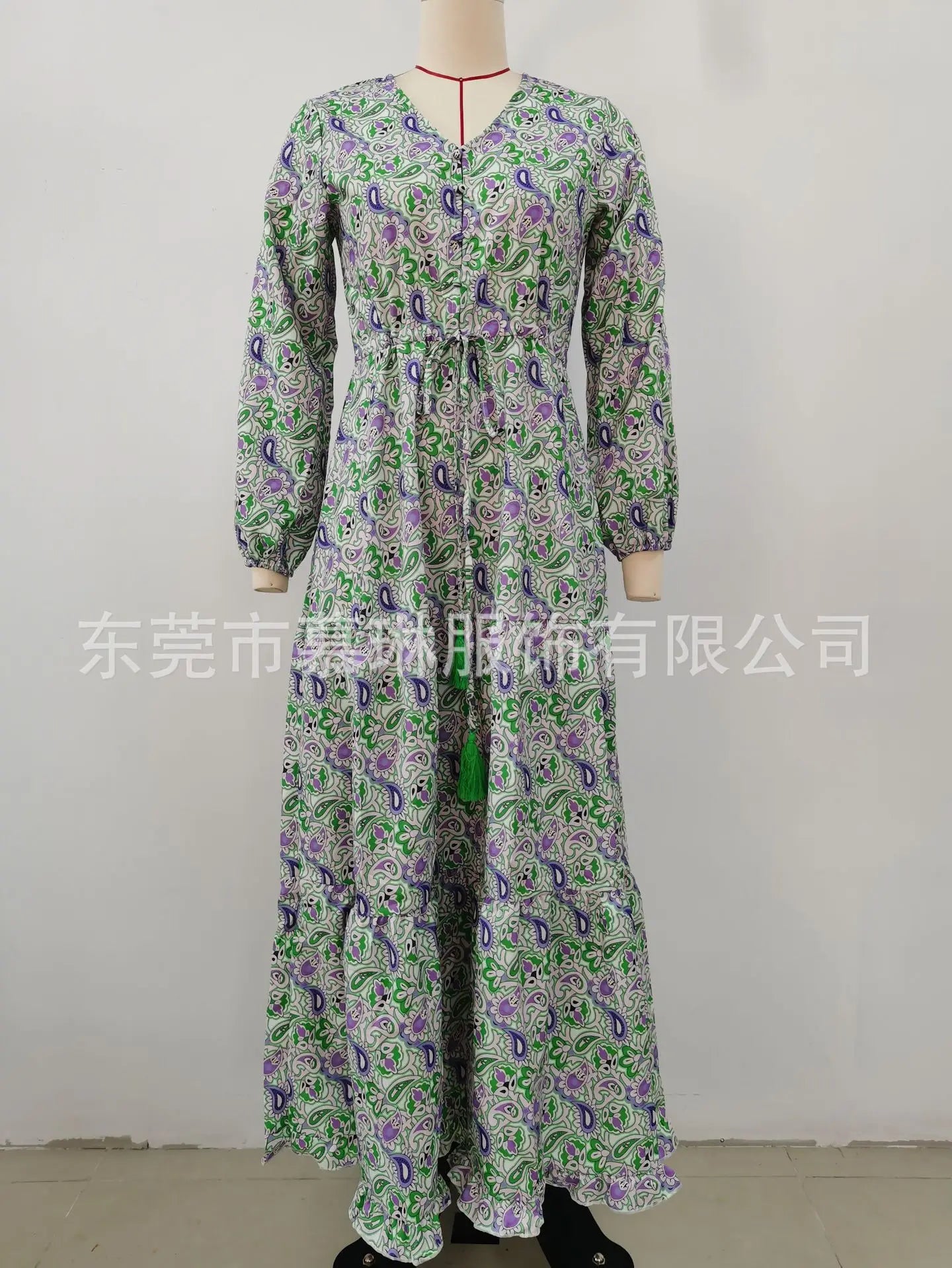 Elegant Women's Flower Long Dresses 2024 Spring New Bohemian Printed  Dress Abıye Kadın Abiye  Платье Robe Ete Femme Vestidos