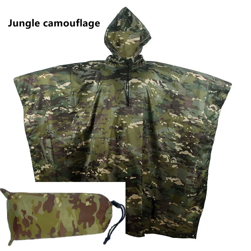 Camouflage Waterproof Raincoat Poncho – Multifunctional Hunting & Camping Rain Cover