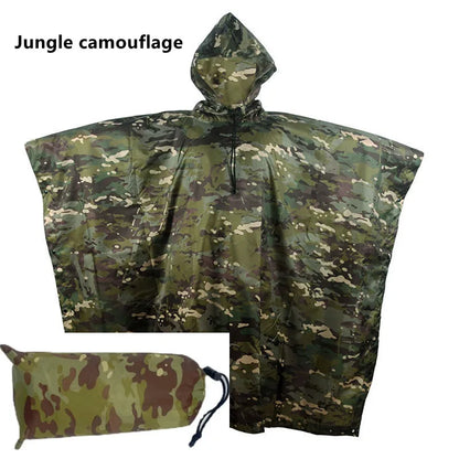 Camouflage Waterproof Raincoat Poncho – Multifunctional Hunting & Camping Rain Cover