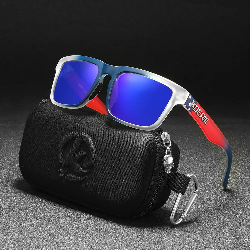 KDEAM Classic Square Sunglasses Men Women Category 3 Polarized Sun Glasses Unique Frame Surface Eyewear With Case Box KD332