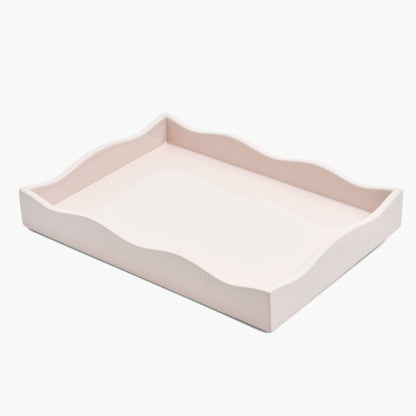 Pink Small Wave Lacquer Tray