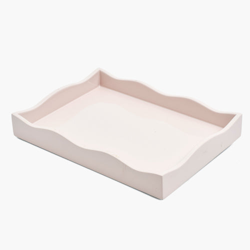 Pink Small Wave Lacquer Tray