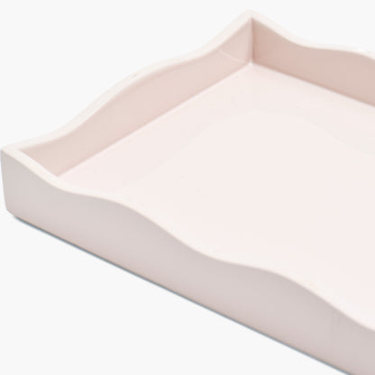 Pink Small Wave Lacquer Tray