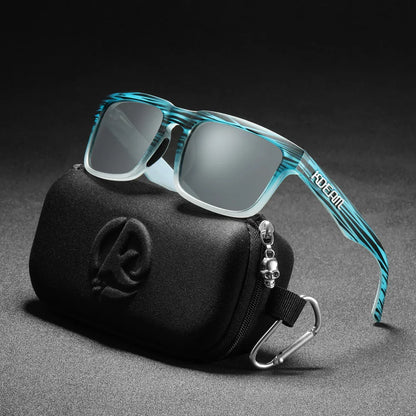 KDEAM Classic Square Sunglasses Men Women Category 3 Polarized Sun Glasses Unique Frame Surface Eyewear With Case Box KD332