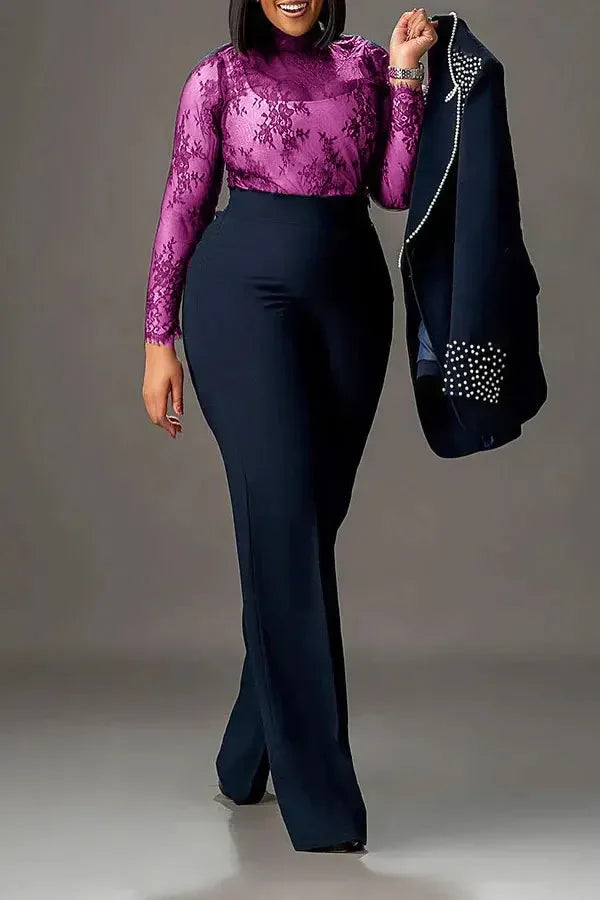 Customized 2 Piece Women Sets Plus Size Dashiki African New Arrival Matching Two Pieces Sets Blazer Coat Top Pants Suits Outfits