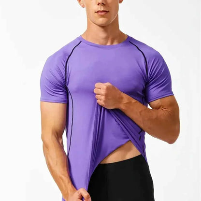 Men's T-Shirt Running Sport T Shirt Men Compression Top Tee Fitness Quick Dry Tight Training Gym Sport Running Shirts Men Jersey
