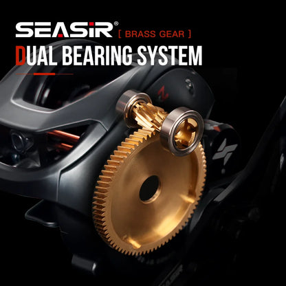 Baitcasting Reel – 7.3:1 Gear Ratio, 6+1 Hybrid Ceramic Bearings, Carbon Fiber Drag, N52 Brake