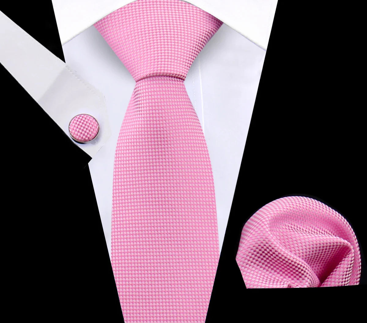 Luxury Plaid Tie For Mens Necktie Handkerchief Pocket Square Cufflinks Set Jacquard Woven Ties Wedding Business Accessories