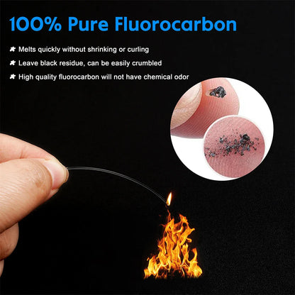 10Pcs Fluorocaron Fishing Leaders 20LB-50LB Fluorocarbon Wire Leader Line with Swivel and Snaps Connect Tackle Lures Rig or Hook
