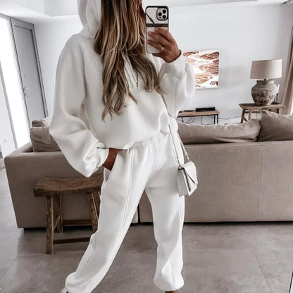 Women's Hoodie Tracksuit Jogging Set – Long Sleeve Sweatshirt & Jogger Pants, Sizes S–XL