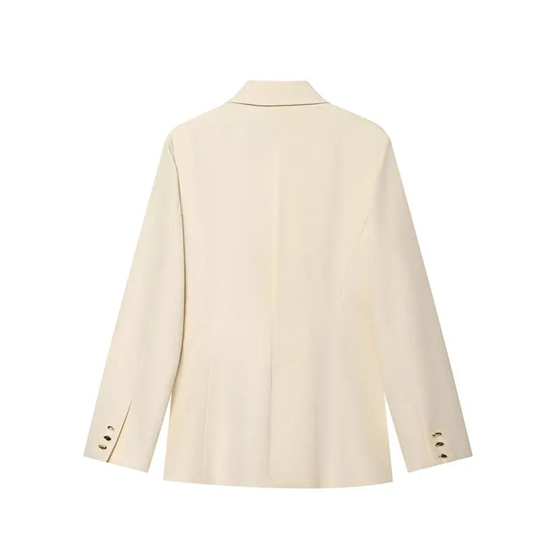 NLZGMSJ 2026 Spring Office Lady Chic Women Blazer Suit Solid Long Sleeve Blazer Long Zipper Pants Fashion Suit