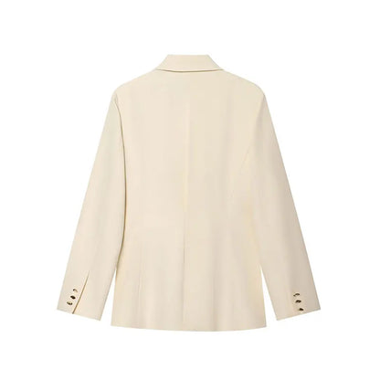 NLZGMSJ 2026 Spring Office Lady Chic Women Blazer Suit Solid Long Sleeve Blazer Long Zipper Pants Fashion Suit