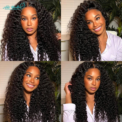 ALI GRACE Hair Brazilian Kinky Curly Hair 3 Or 4 Bundles 10-28 Inch Natural Color 100% Remy Human Hair Curly Weave Hair Bundles