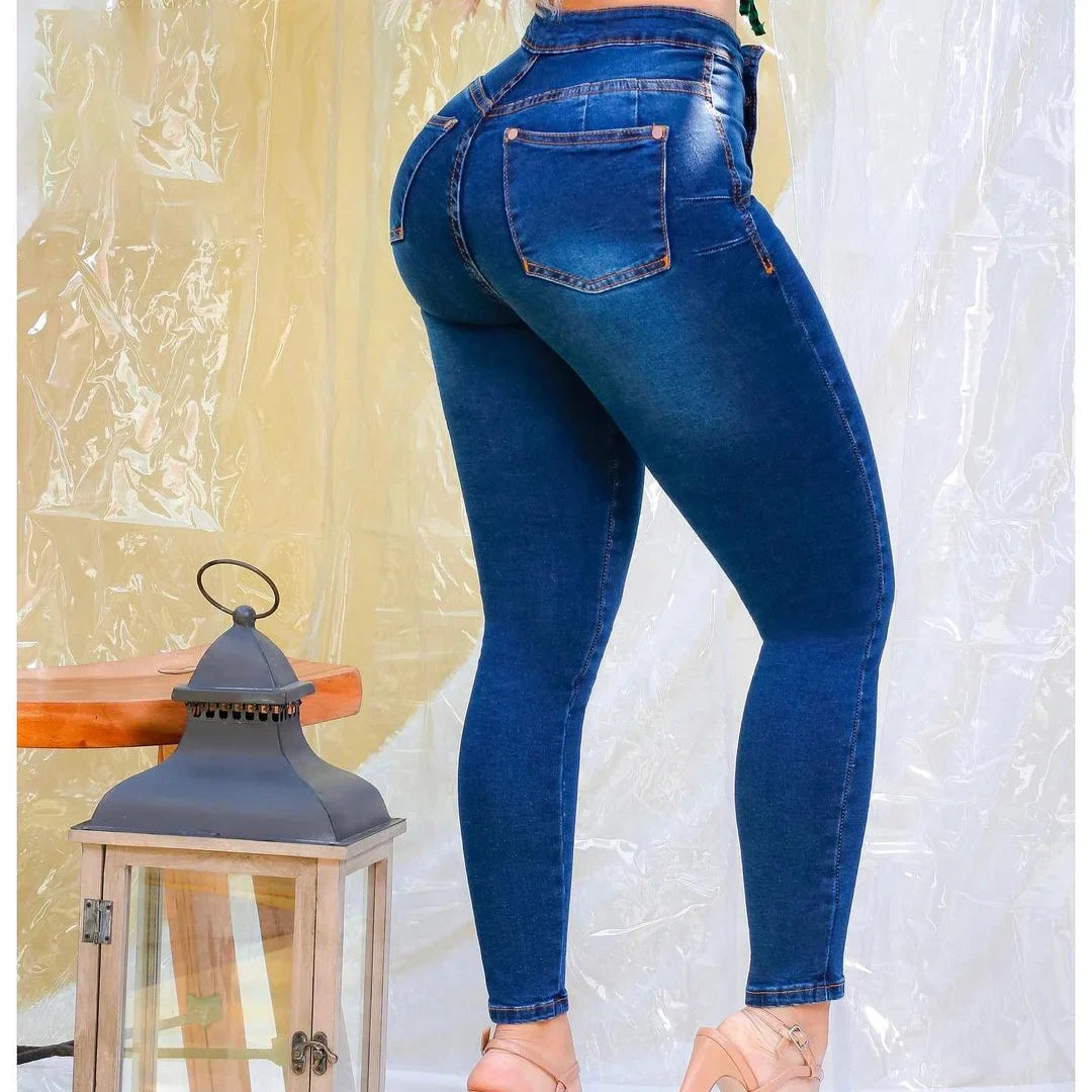 2023 Women Pants High Waist Stretch Pencil Jeans High Waist Skinny Slim Large Full Length Distressed Trousers