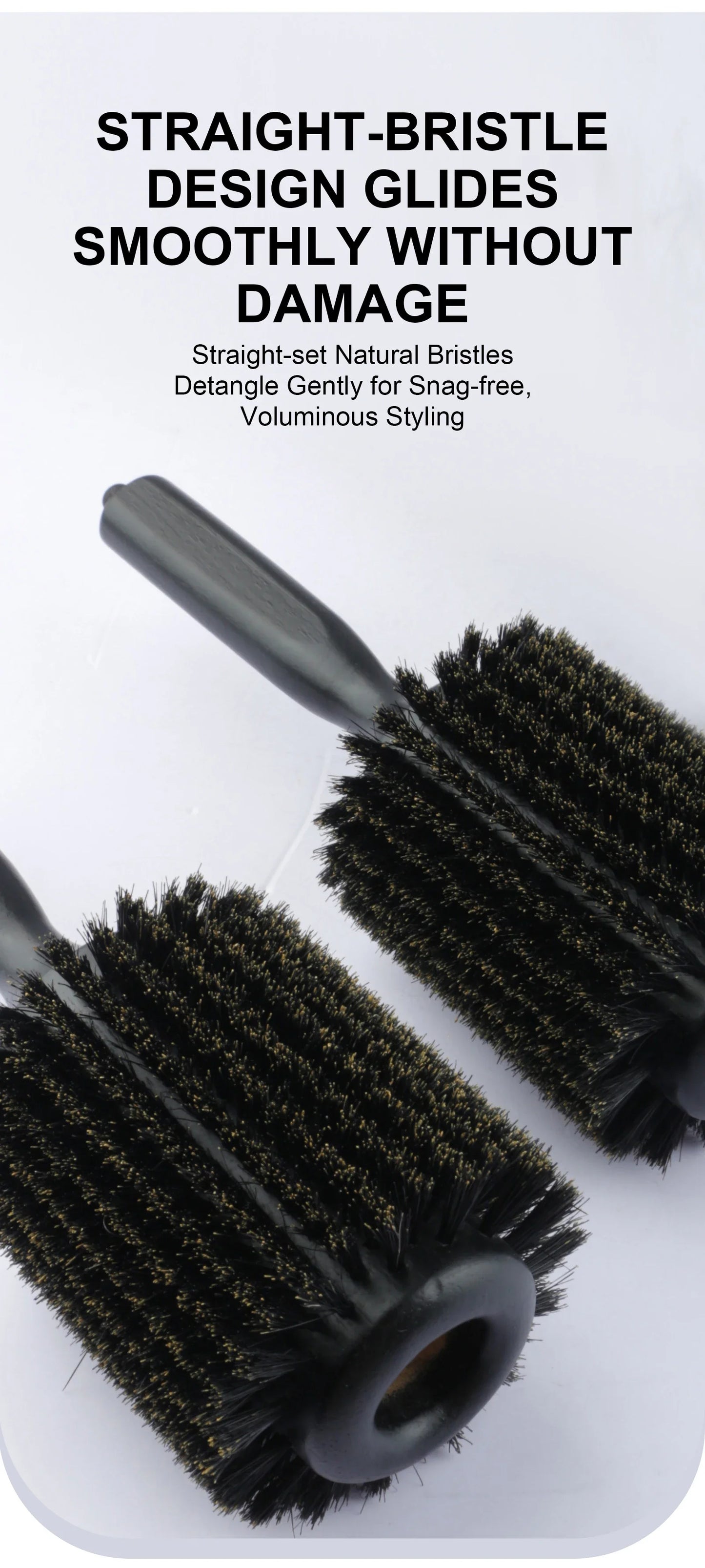6 Sizes Boar Bristle Round Hair Brush Curly Hair Styling Comb Professional Removable Tail Barber Hairdresser Round Rolling Comb