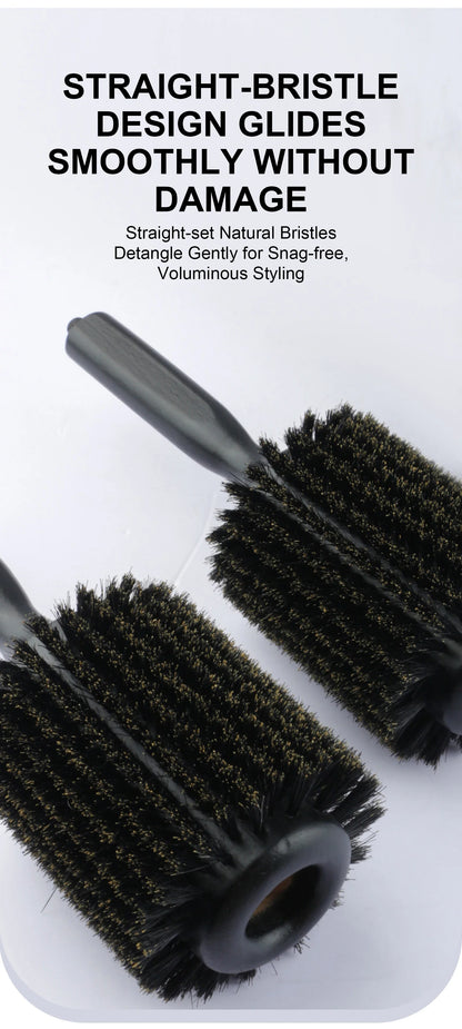 6 Sizes Boar Bristle Round Hair Brush Curly Hair Styling Comb Professional Removable Tail Barber Hairdresser Round Rolling Comb