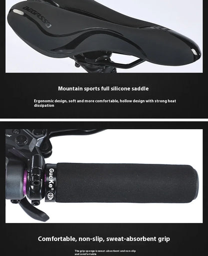 Men's Aluminum Alloy Mountain Bike – 27.5"/26" Soft Tail Full Suspension Adult MTB