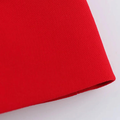 KONDALA Office Lady Chic Red Vest Blazer Suit V Neck Sashes Sleeveless Blazer High Waist Wide Leg Pants Fashion 2025 Summer Sets