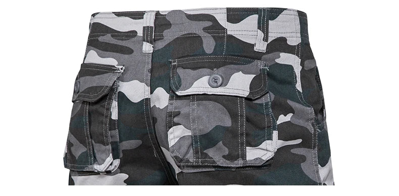 Men's Camo Cargo Shorts – Breathable Cotton Outdoor Sports Half Pants with Side Pockets