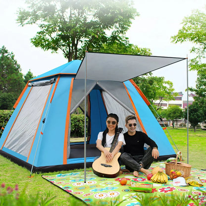 4-5 Person Camping Tent with 2 Mosquito Net Windows + Carrying Bag