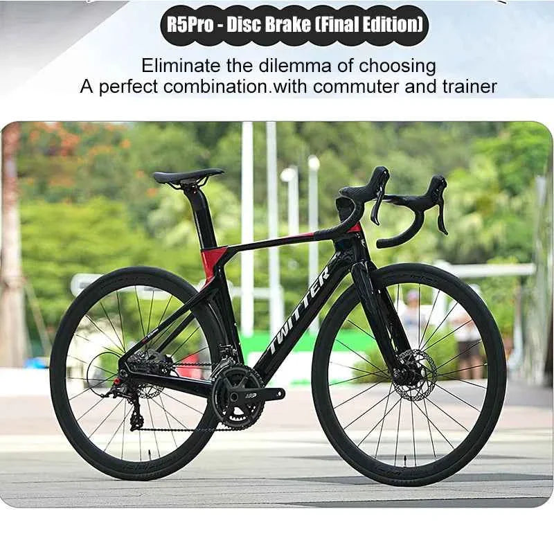 Cheap Mechanical Shifting Carbon Road Disc Bike 700*28C RS-24S Hydraulic Brake Racing Bicycle With Carbon 3K Handlebar For Sale