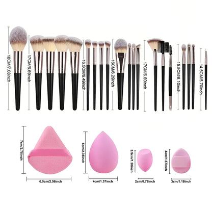 3-20PCS Makeup Brushes Set Eye Shadow Foundation Blush Highlighter Concealer Brush Female Beauty Tool Beauty Sponges Thumb Puffs
