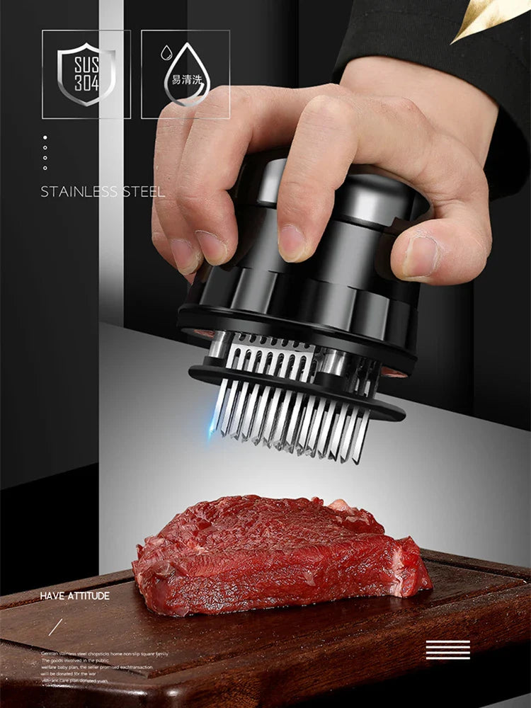 56-Blade Needle Meat Tenderizer – Stainless Steel Kitchen Tool for Steak, Chicken & BBQ